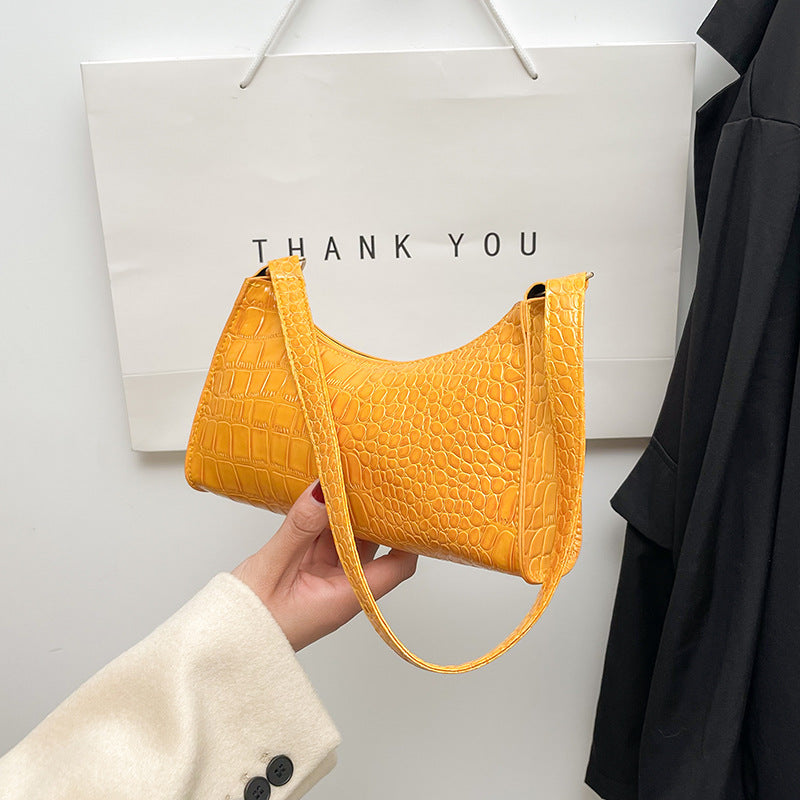 Mini Sac Porté Épaule Croco Style 90s