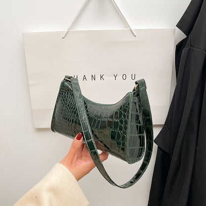 Mini Sac Porté Épaule Croco Style 90s