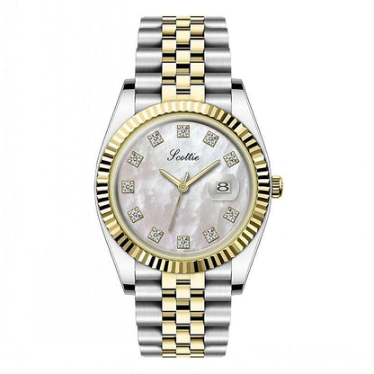 Montre Luxe Cadran Soleil Indices Pavés