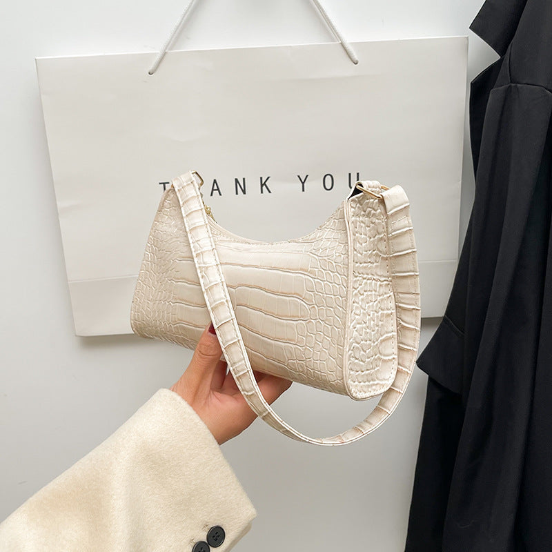 Mini Sac Porté Épaule Croco Style 90s