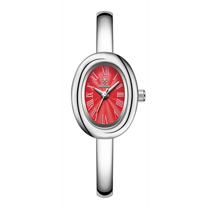Montre Bangle Ovale Or Cadran Blanc Élégant