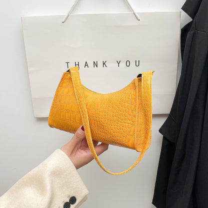Mini Sac Porté Épaule Croco Style 90s