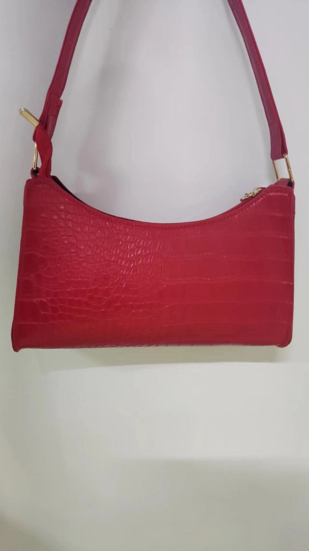 Mini Sac Porté Épaule Croco Style 90s