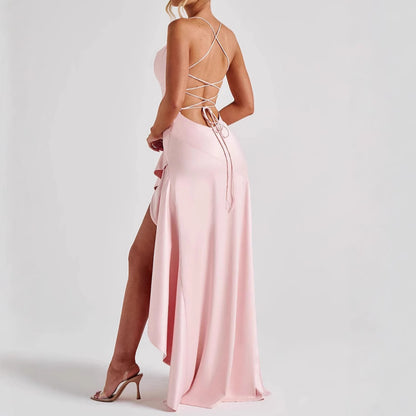 Robe Longue Asymétrique Volants Cascade