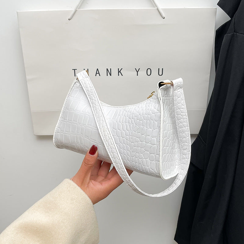 Mini Sac Porté Épaule Croco Style 90s