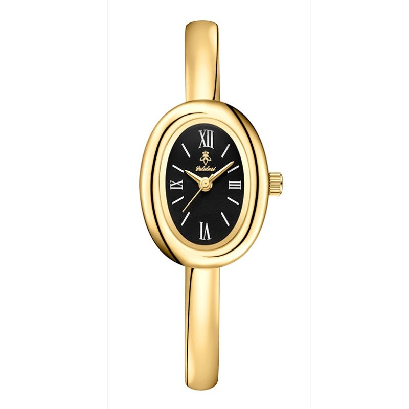 Montre Bangle Ovale Or Cadran Blanc Élégant