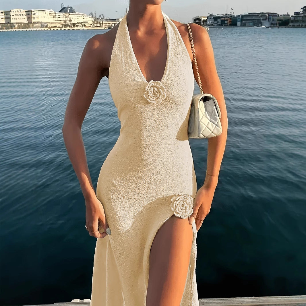 Robe Élégante Texturée Ornements Floraux