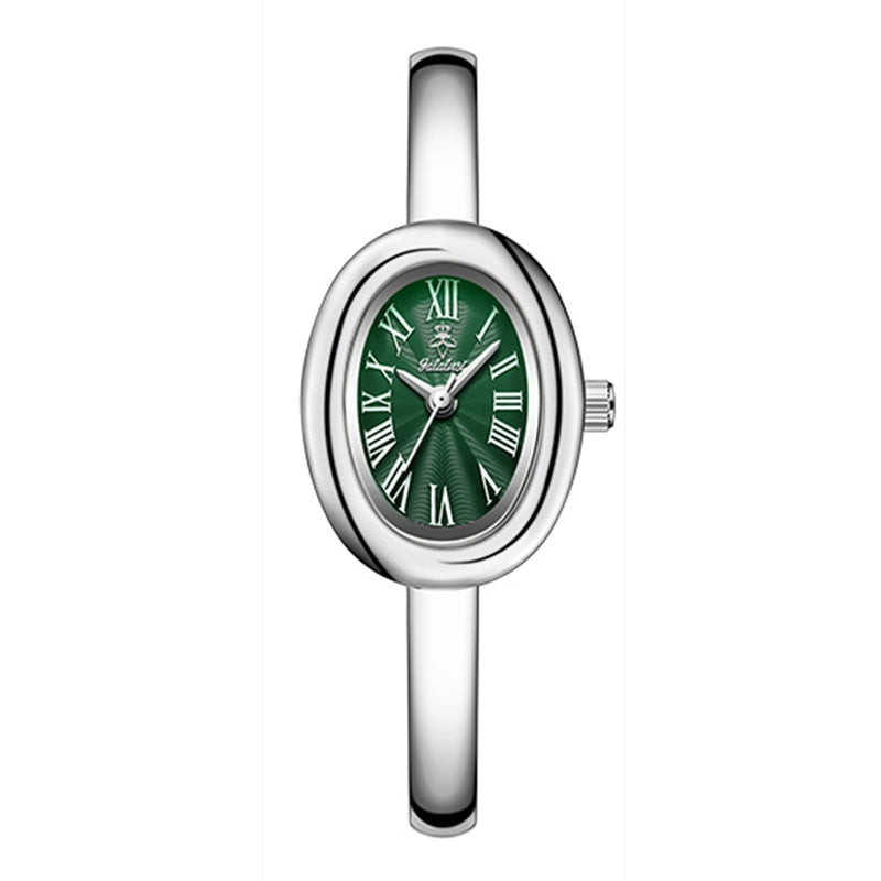 Montre Bangle Ovale Or Cadran Blanc Élégant
