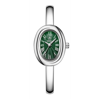 Montre Bangle Ovale Or Cadran Blanc Élégant