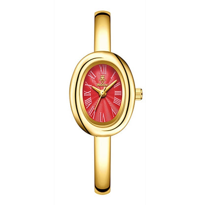 Montre Bangle Ovale Or Cadran Blanc Élégant