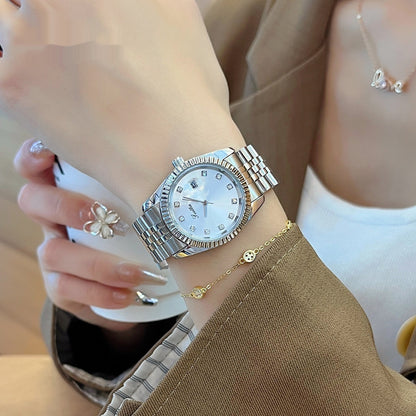 Montre Luxe Cadran Soleil Indices Pavés