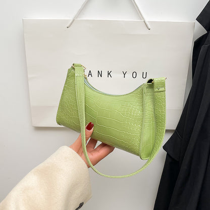 Mini Sac Porté Épaule Croco Style 90s