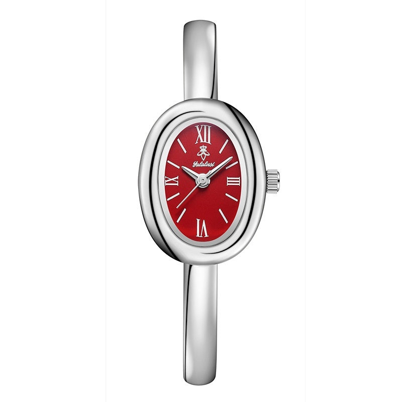 Montre Bangle Ovale Or Cadran Blanc Élégant