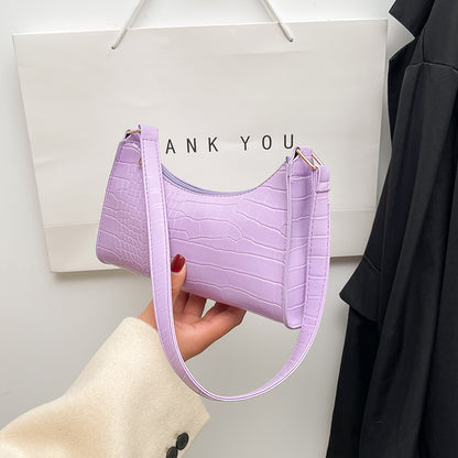 Mini Sac Porté Épaule Croco Style 90s
