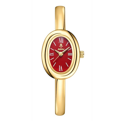 Montre Bangle Ovale Or Cadran Blanc Élégant