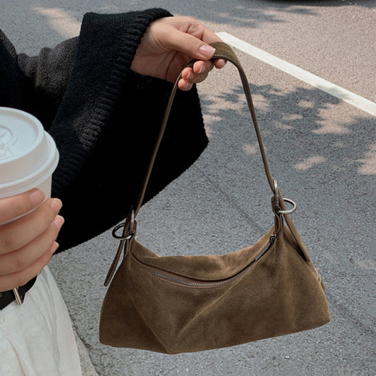 Sac Baguette Velours Suédé Style 90s
