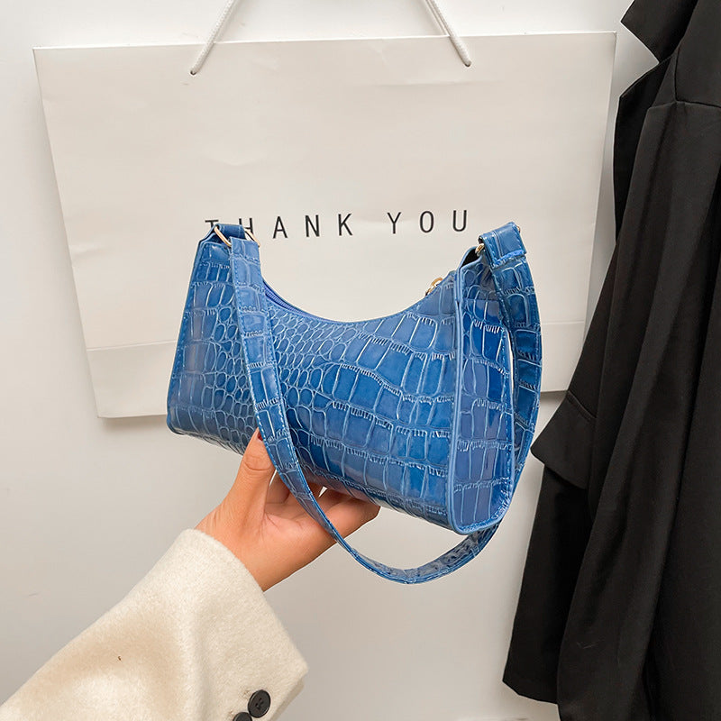 Mini Sac Porté Épaule Croco Style 90s
