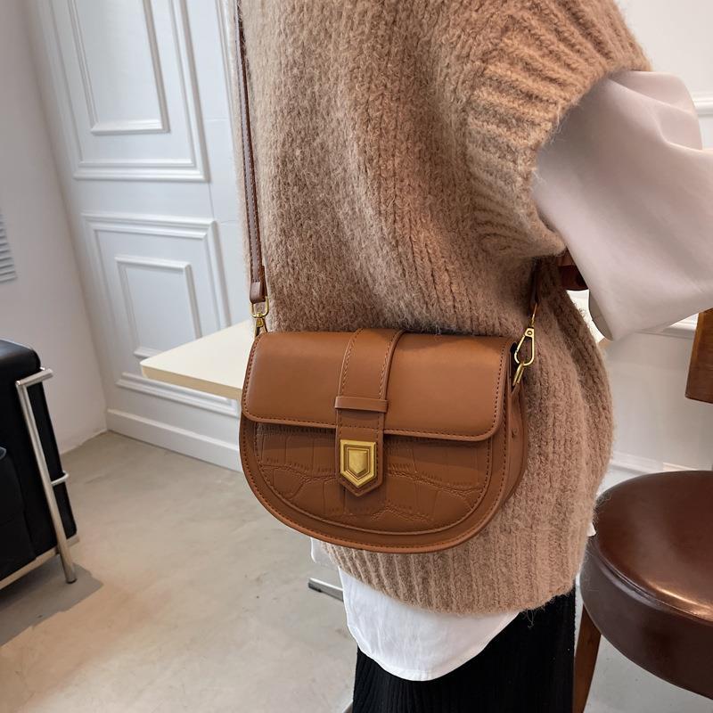 Sac Bandoulière Demi-Lune Motif Tartan Vintage